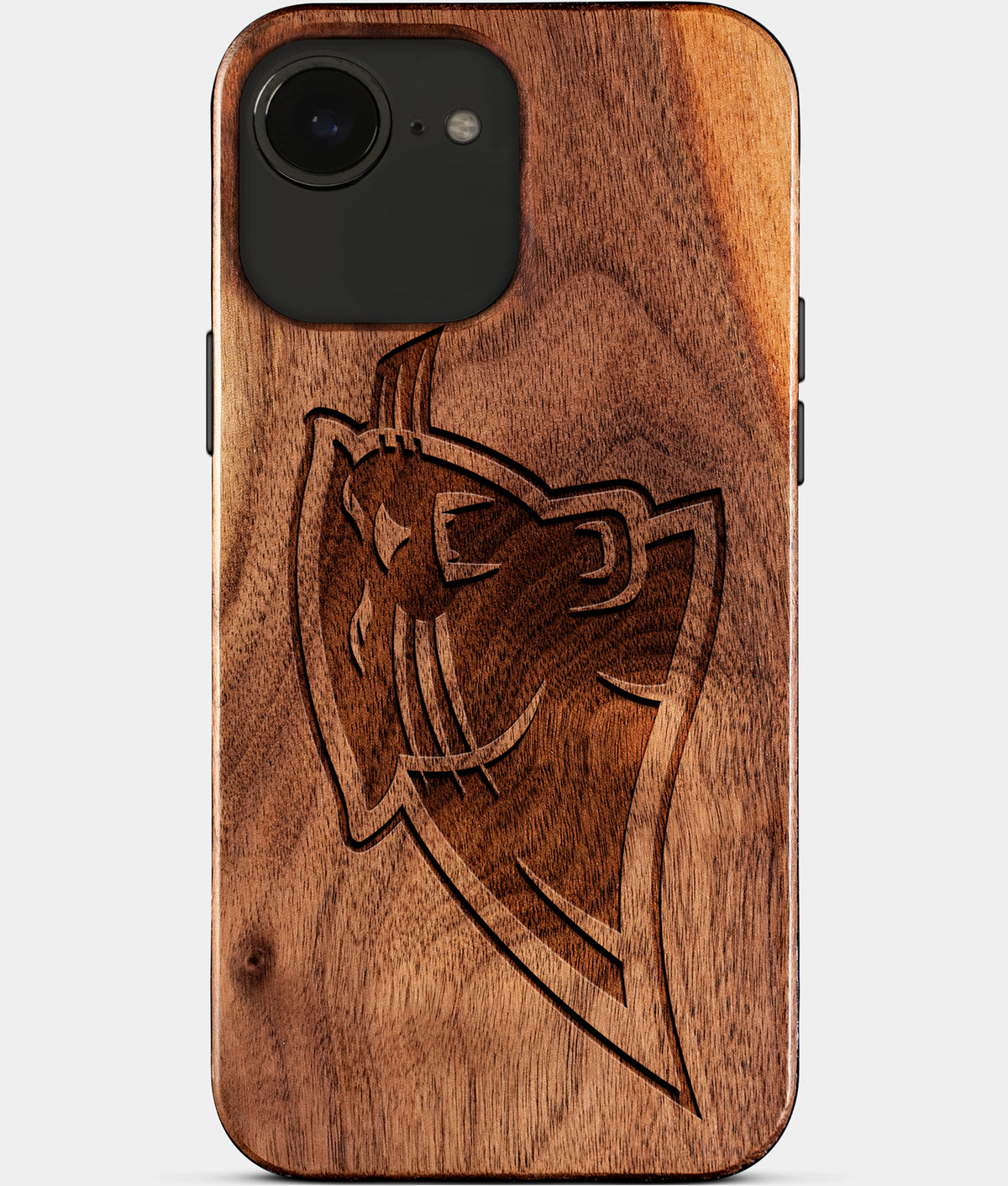 Eco-friendly Carolina Panthers iPhone 17e Case - Carved Wood Custom Carolina Panthers Gift For Him - Monogrammed Personalized iPhone 17e Cover By Aldergrove & Oak