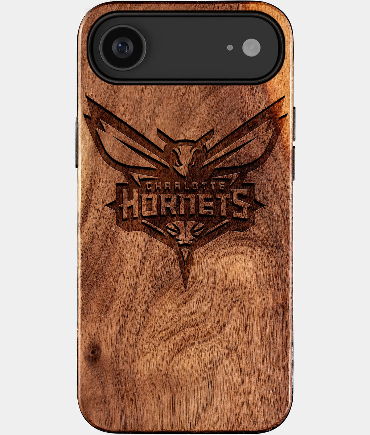 Eco-friendly Charlotte Hornets iPhone 17 Air Case - Carved Wood Custom Charlotte Hornets Gift For Him - Monogrammed Personalized iPhone 17 Air Cover By Aldergrove & Oak