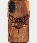 Eco-friendly Charlotte Hornets iPhone 17 Case - Carved Wood Custom Charlotte Hornets Gift For Him - Monogrammed Personalized iPhone 17 Cover By Aldergrove & Oak