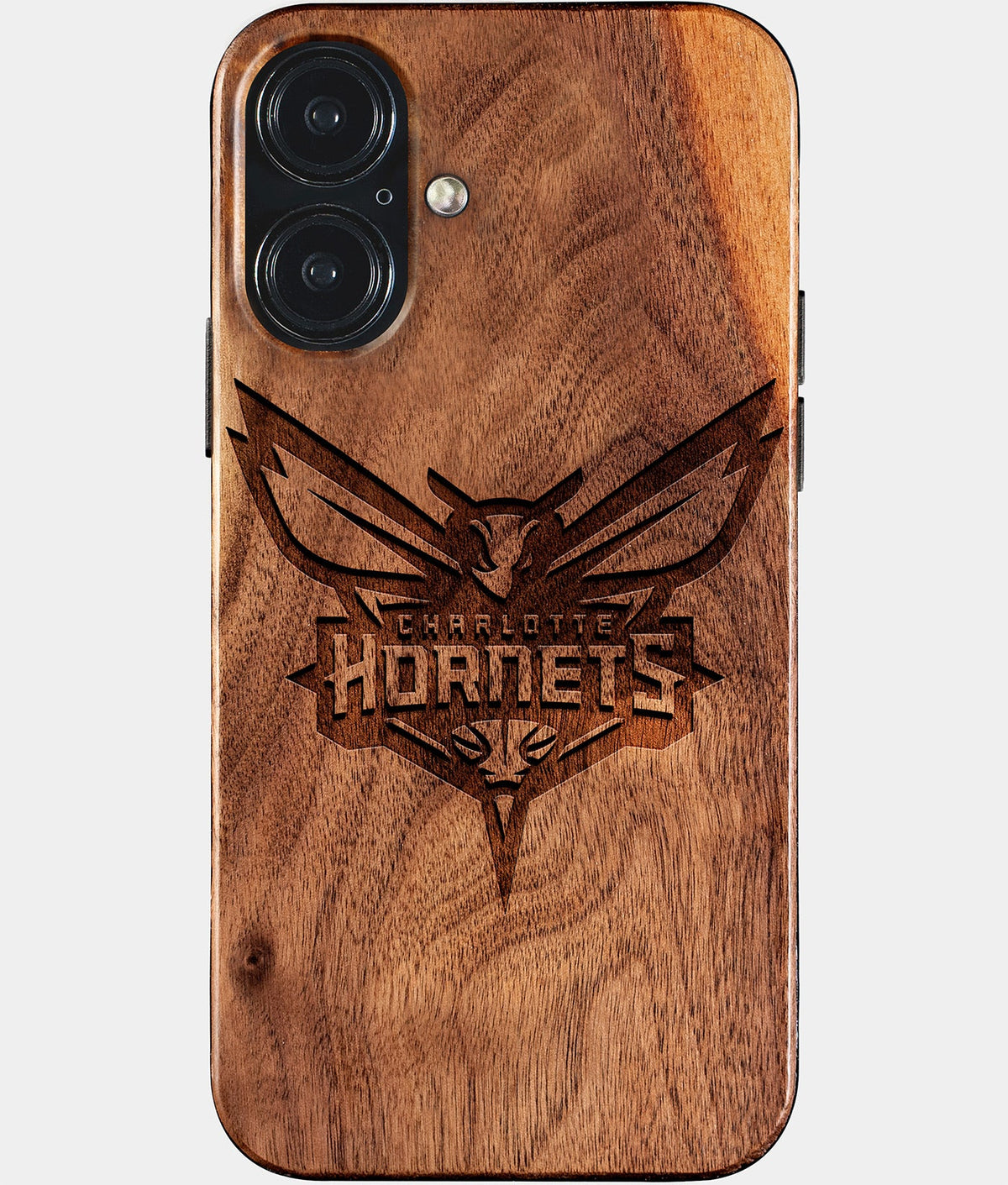 Eco-friendly Charlotte Hornets iPhone 17 Case - Carved Wood Custom Charlotte Hornets Gift For Him - Monogrammed Personalized iPhone 17 Cover By Aldergrove & Oak
