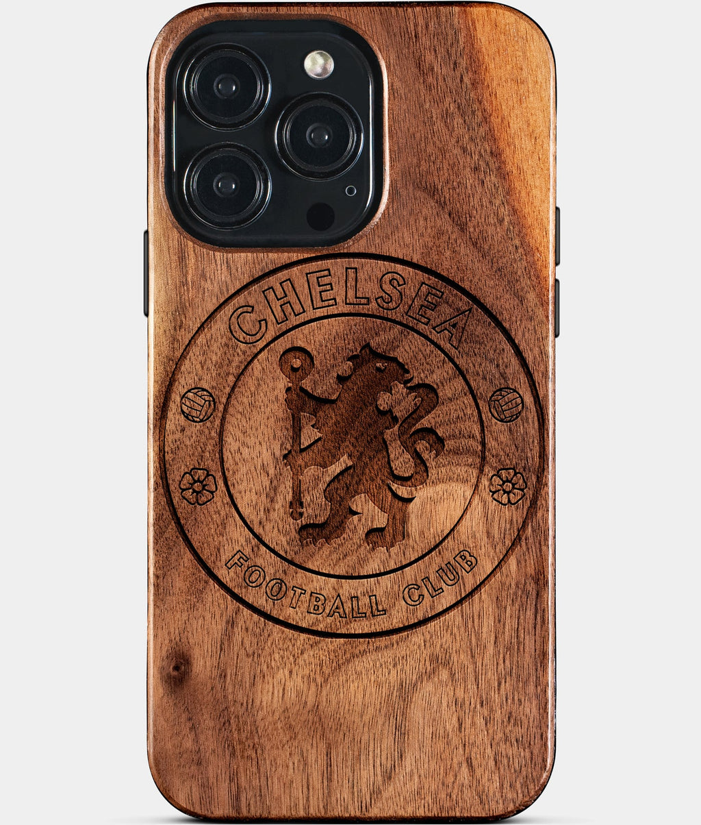 Custom Chelsea F.C. iPhone 15/15 Pro/15 Pro Max/15 Plus Case - Wood Chelsea FC Cover - Eco-friendly Chelsea FC iPhone 15 Case - Carved Wood Custom Chelsea FC Gift For Him - Monogrammed Personalized iPhone 15 Cover By Aldergrove & Oak