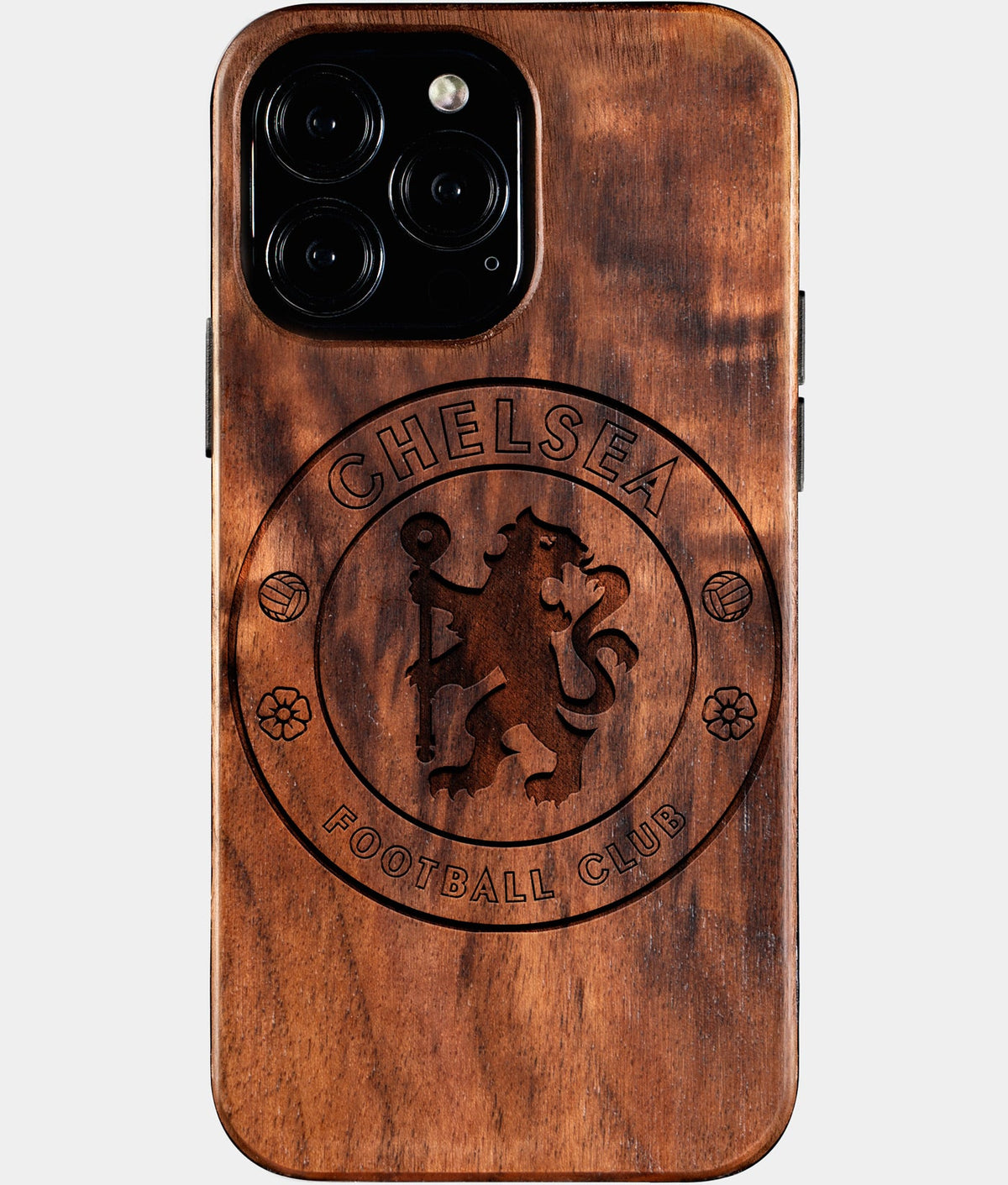 Custom Chelsea F.C. iPhone 16/16 Pro/16 Pro Max/16 Plus Case - Wood Chelsea FC Cover - Eco-friendly Chelsea FC iPhone 16 Case - Carved Wood Custom Chelsea FC Gift For Him - Monogrammed Personalized iPhone 16 Cover By Aldergrove & Oak