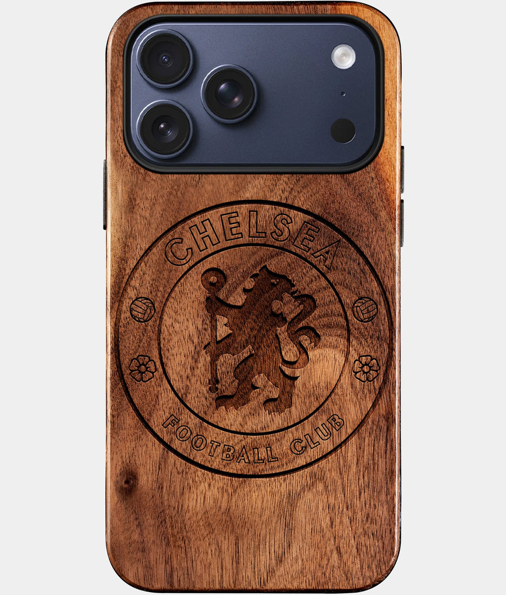 Custom Chelsea F.C. iPhone 17/17 Pro/17 Pro Max/17 Air Case - Wood Chelsea FC Cover - Eco-friendly Chelsea FC iPhone 17 Case - Carved Wood Custom Chelsea FC Gift For Him - Monogrammed Personalized iPhone 17 Cover By Aldergrove & Oak