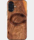 Eco-friendly Chicago Bears iPhone 17 Case - Carved Wood Custom Chicago Bears Gift For Him - Monogrammed Personalized iPhone 17 Cover By Aldergrove & Oak