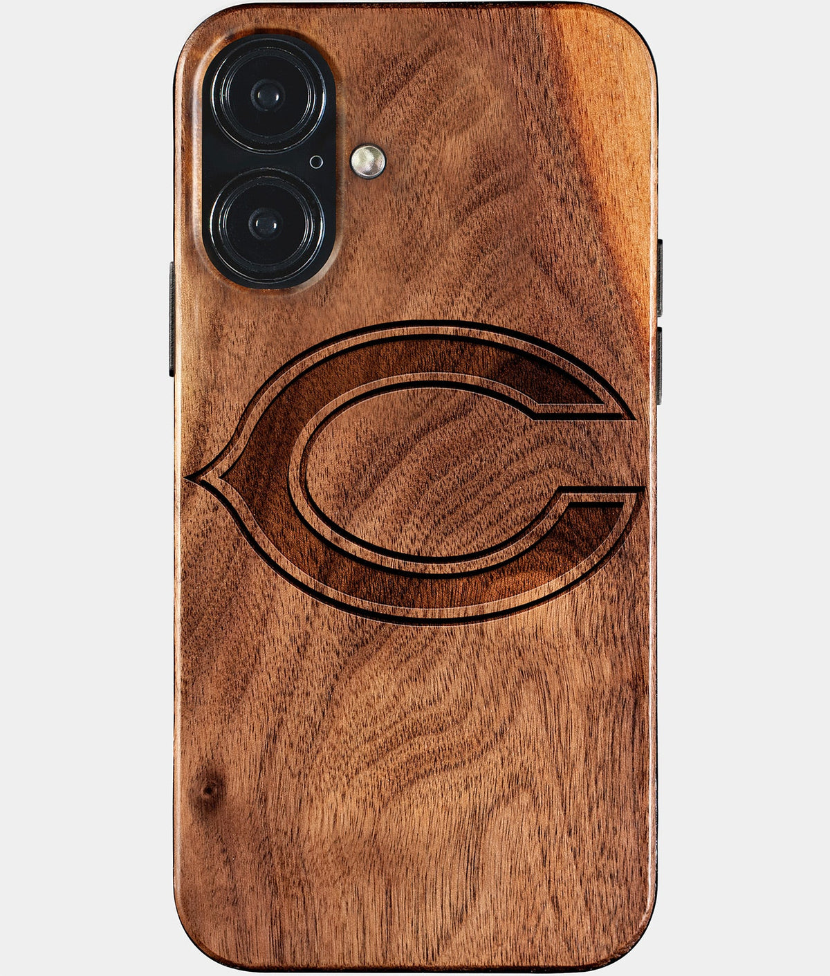 Eco-friendly Chicago Bears iPhone 17 Case - Carved Wood Custom Chicago Bears Gift For Him - Monogrammed Personalized iPhone 17 Cover By Aldergrove & Oak