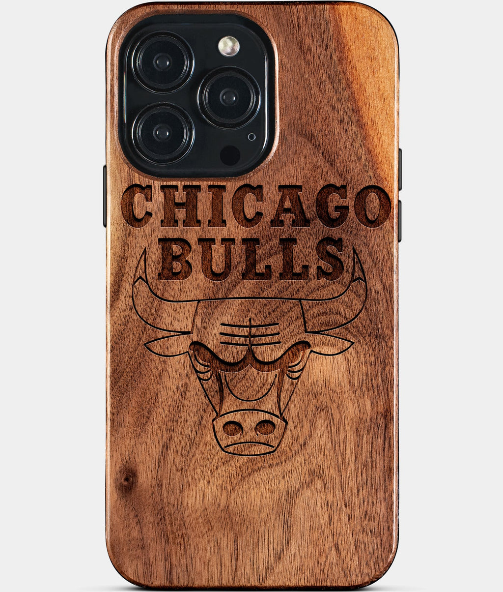 Custom Chicago Bulls iPhone 15/15 Pro/15 Pro Max/15 Plus Case - Wood Bulls Cover - Eco-friendly Chicago Bulls iPhone 15 Case - Carved Wood Custom Chicago Bulls Gift For Him - Monogrammed Personalized iPhone 15 Cover By Aldergrove & Oak