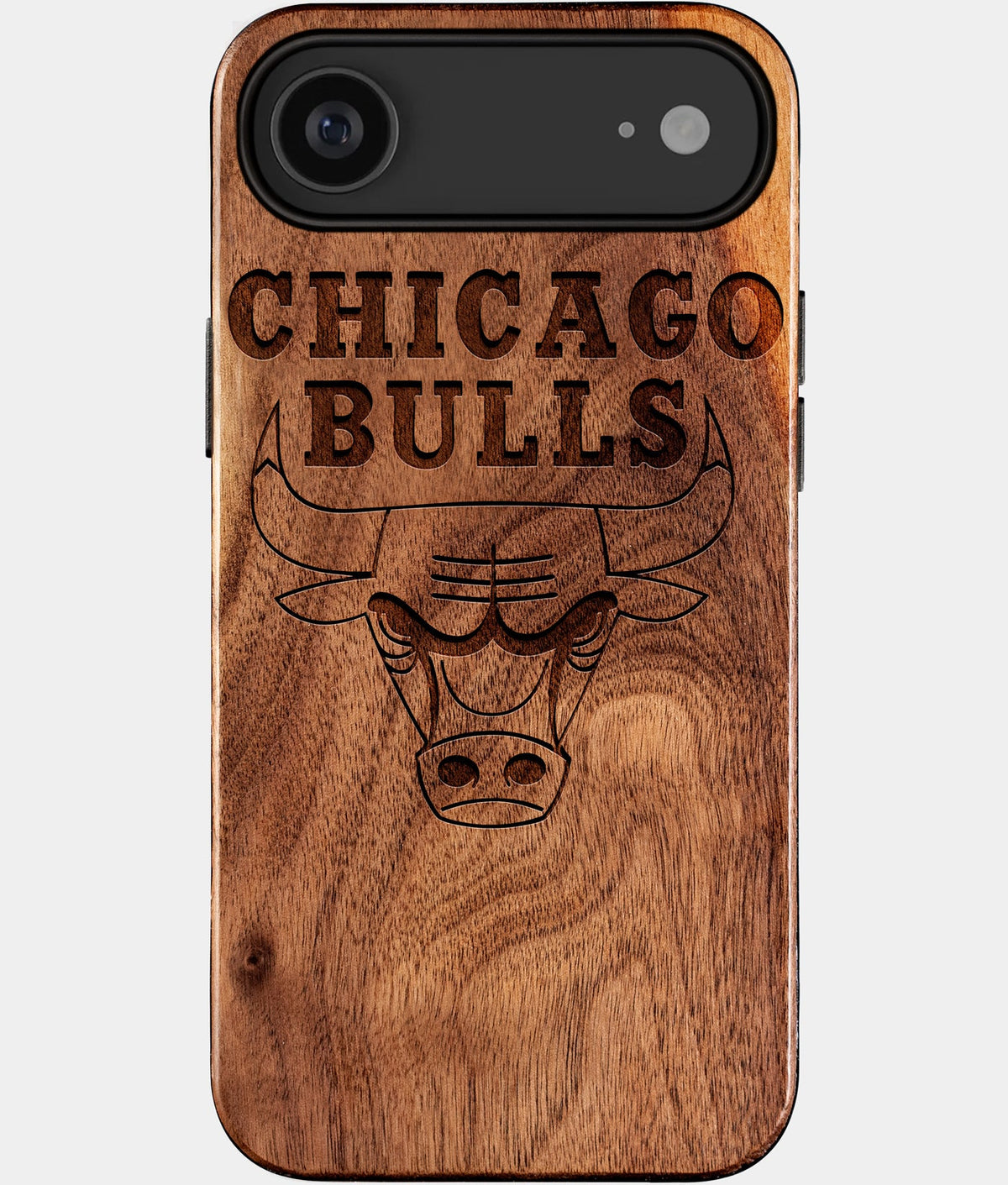 Eco-friendly Chicago Bulls iPhone 17 Air Case - Carved Wood Custom Chicago Bulls Gift For Him - Monogrammed Personalized iPhone 17 Air Cover By Aldergrove & Oak