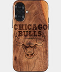 Eco-friendly Chicago Bulls iPhone 17 Case - Carved Wood Custom Chicago Bulls Gift For Him - Monogrammed Personalized iPhone 17 Cover By Aldergrove & Oak