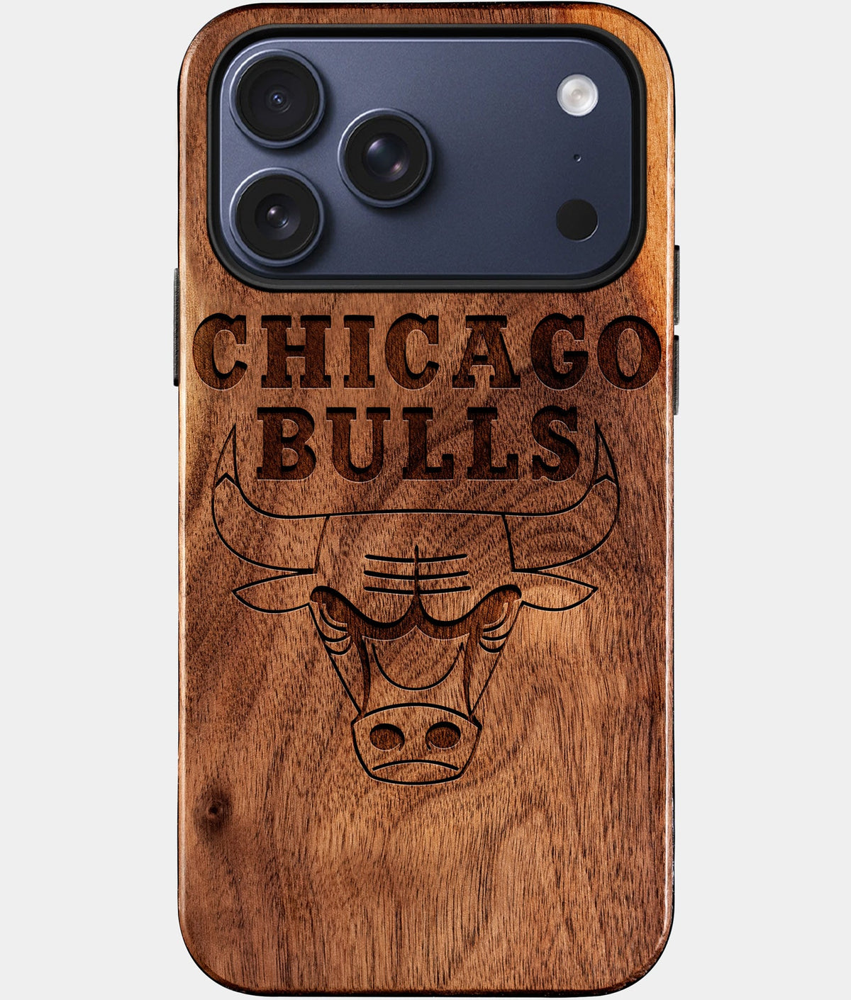 Custom Chicago Bulls iPhone 17/17 Pro/17 Pro Max/17 Air Case - Wood Bulls Cover - Eco-friendly Chicago Bulls iPhone 17 Case - Carved Wood Custom Chicago Bulls Gift For Him - Monogrammed Personalized iPhone 17 Cover By Aldergrove & Oak