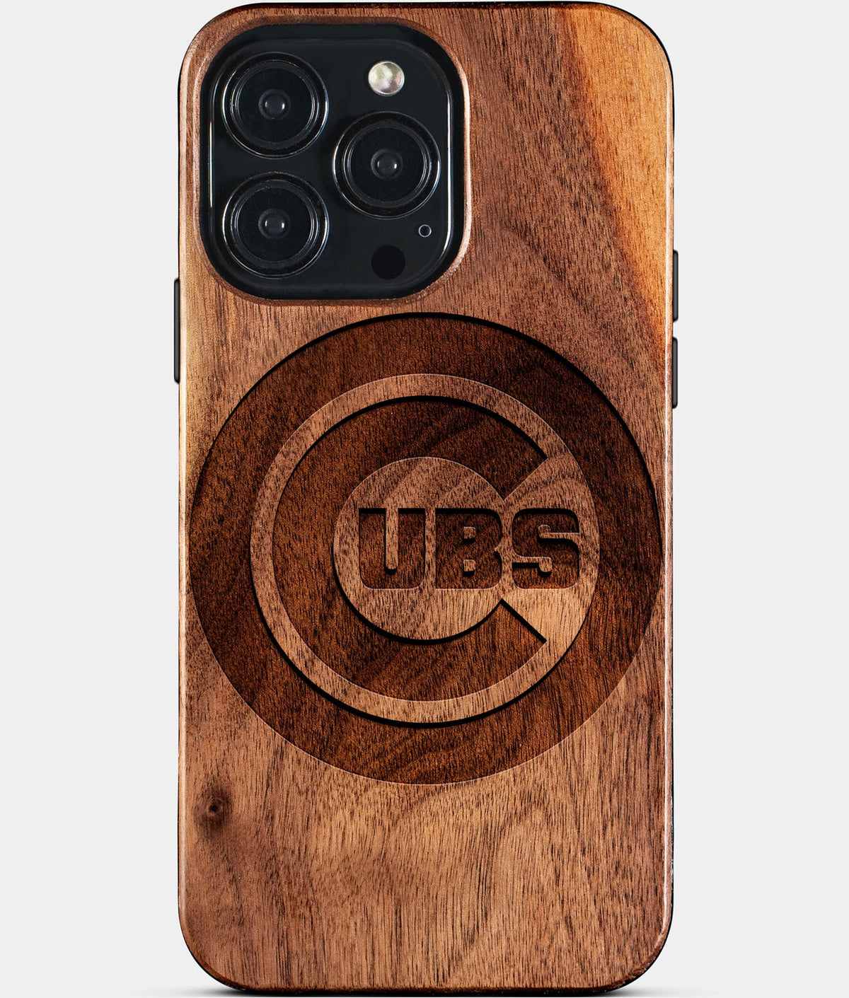 Custom Chicago Cubs iPhone 15/15 Pro/15 Pro Max/15 Plus Case - Wood Cubs Cover - Eco-friendly Chicago Cubs iPhone 15 Case - Carved Wood Custom Chicago Cubs Gift For Him - Monogrammed Personalized iPhone 15 Cover By Aldergrove & Oak