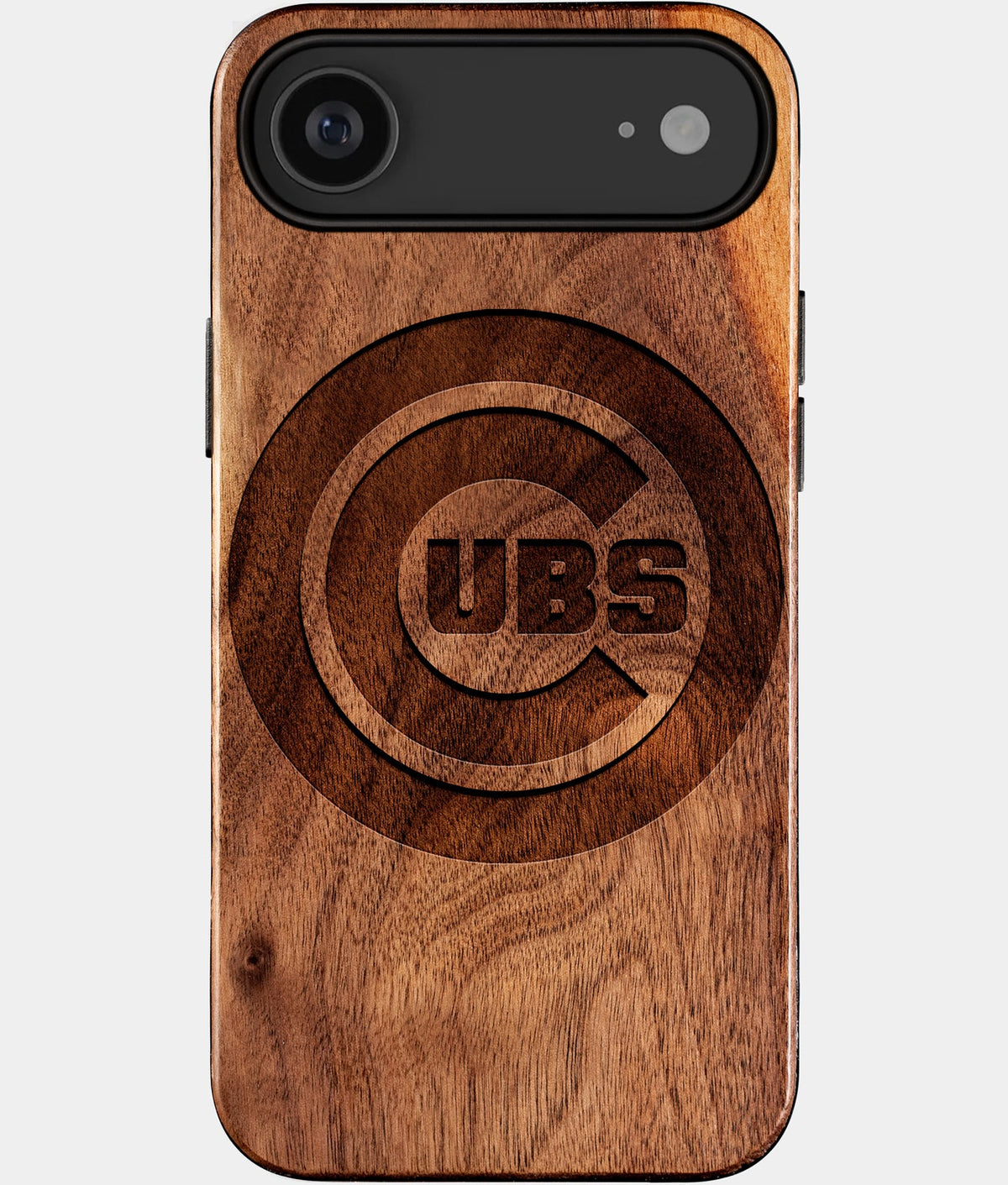 Eco-friendly Chicago Cubs iPhone 17 Air Case - Carved Wood Custom Chicago Cubs Gift For Him - Monogrammed Personalized iPhone 17 Air Cover By Aldergrove & Oak