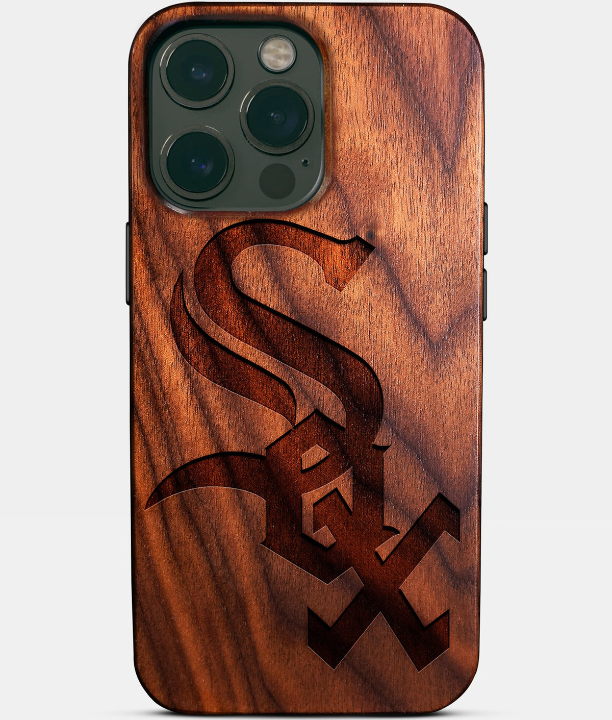 Custom Chicago White Sox iPhone 14/14 Pro/14 Pro Max/14 Plus Case - Wood White Sox Cover - Eco-friendly Chicago White Sox iPhone 14 Case - Carved Wood Custom Chicago White Sox Gift For Him - Monogrammed Personalized iPhone 14 Cover By Aldergrove & Oak