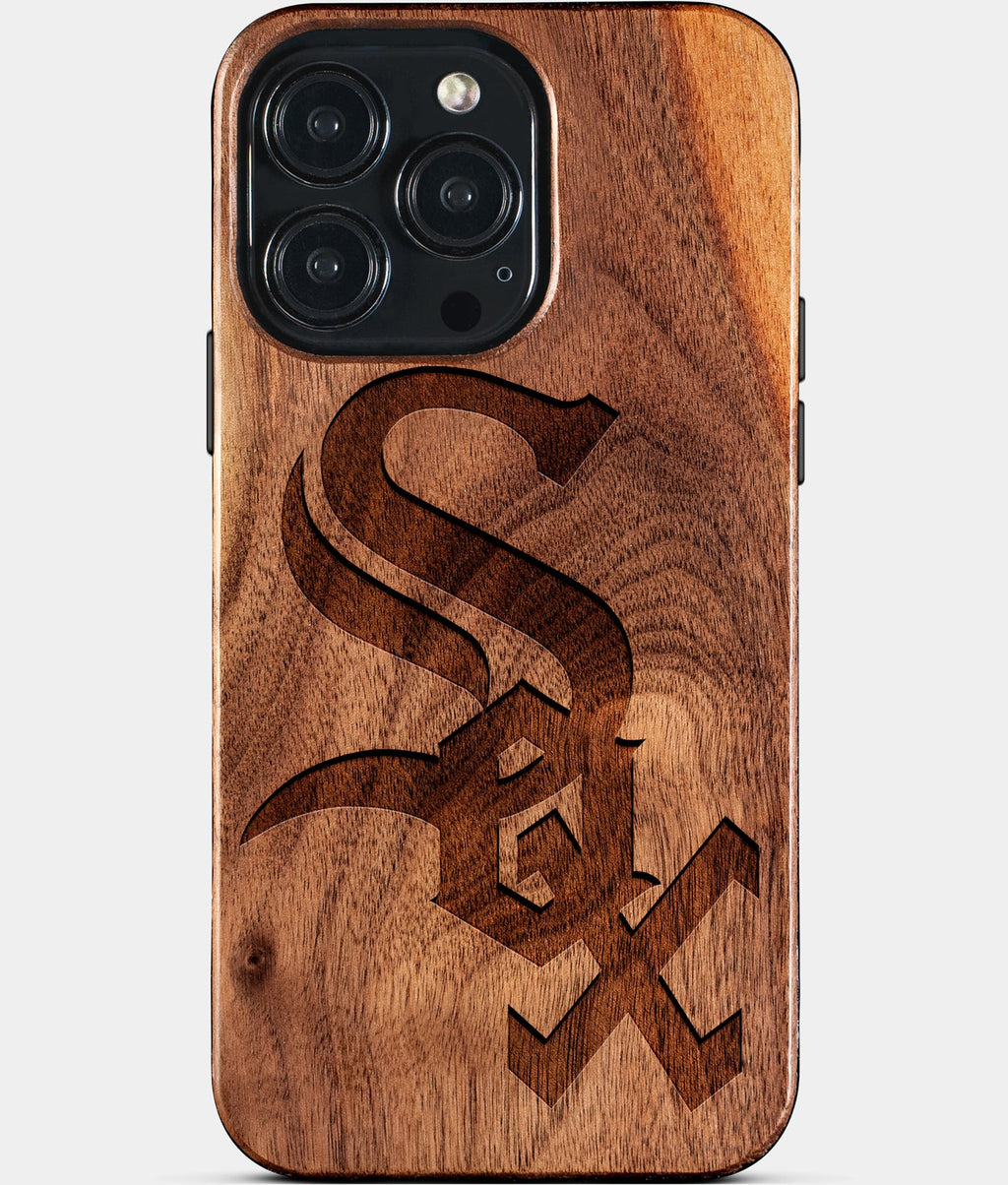Custom Chicago White Sox iPhone 15/15 Pro/15 Pro Max/15 Plus Case - Wood White Sox Cover - Eco-friendly Chicago White Sox iPhone 15 Case - Carved Wood Custom Chicago White Sox Gift For Him - Monogrammed Personalized iPhone 15 Cover By Aldergrove & Oak