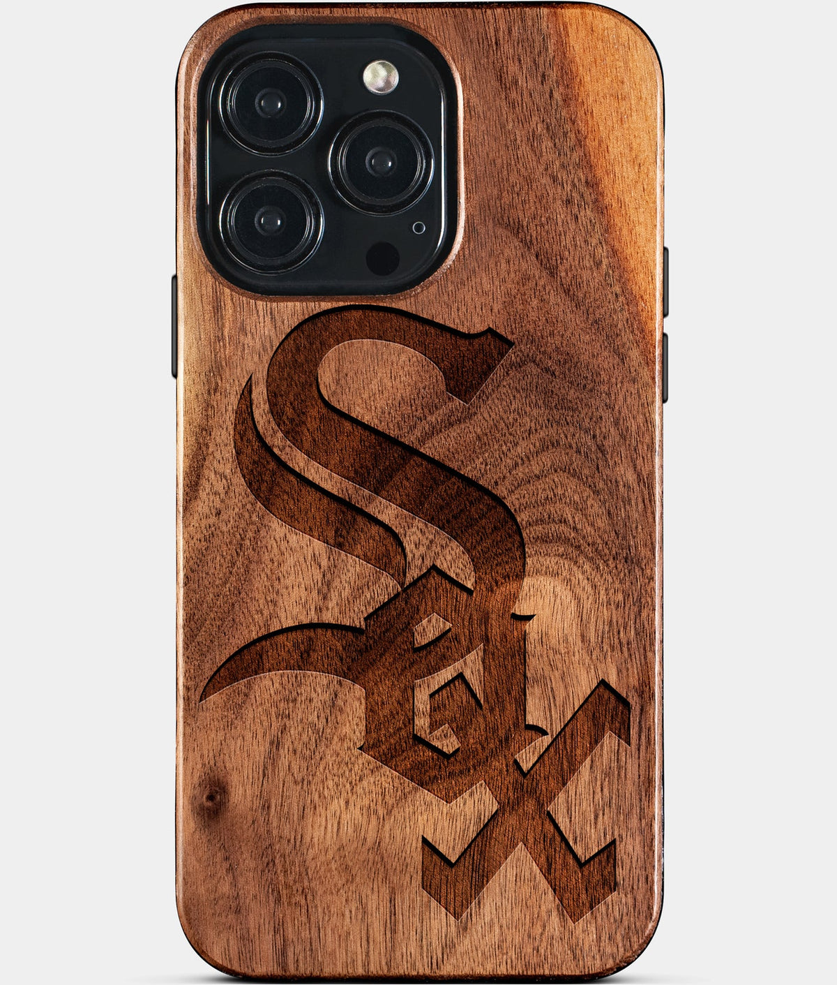 Custom Chicago White Sox iPhone 15/15 Pro/15 Pro Max/15 Plus Case - Wood White Sox Cover - Eco-friendly Chicago White Sox iPhone 15 Case - Carved Wood Custom Chicago White Sox Gift For Him - Monogrammed Personalized iPhone 15 Cover By Aldergrove & Oak