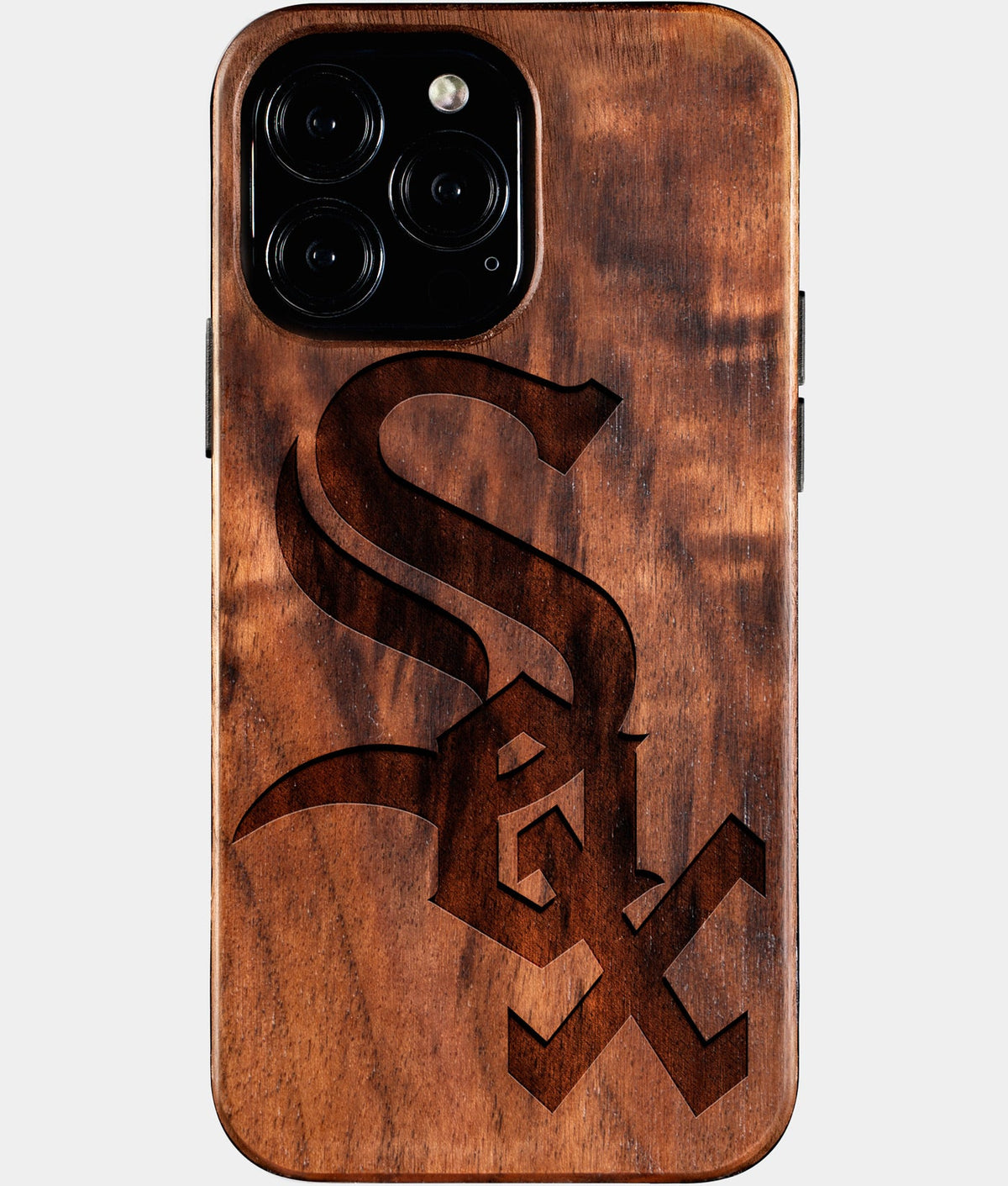 Custom Chicago White Sox iPhone 16/16 Pro/16 Pro Max/16 Plus Case - Wood White Sox Cover - Eco-friendly Chicago White Sox iPhone 16 Case - Carved Wood Custom Chicago White Sox Gift For Him - Monogrammed Personalized iPhone 16 Cover By Aldergrove & Oak