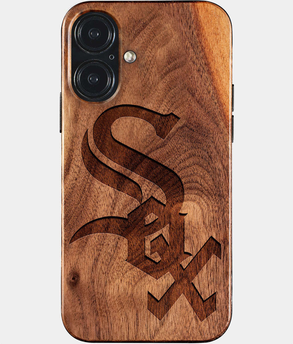 Eco-friendly Chicago White Sox iPhone 17 Case - Carved Wood Custom Chicago White Sox Gift For Him - Monogrammed Personalized iPhone 17 Cover By Aldergrove & Oak