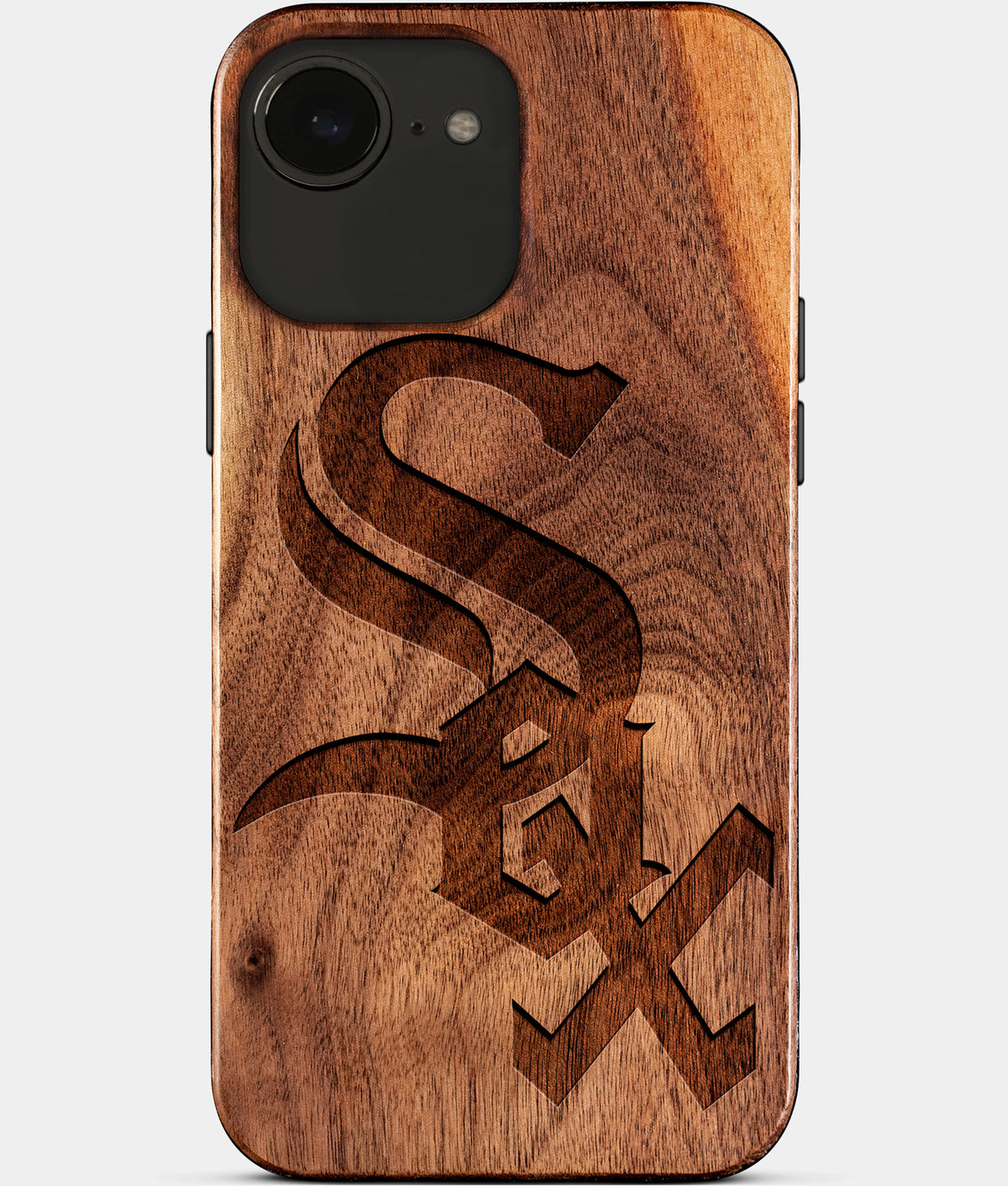 Eco-friendly Chicago White Sox iPhone 17e Case - Carved Wood Custom Chicago White Sox Gift For Him - Monogrammed Personalized iPhone 17e Cover By Aldergrove & Oak