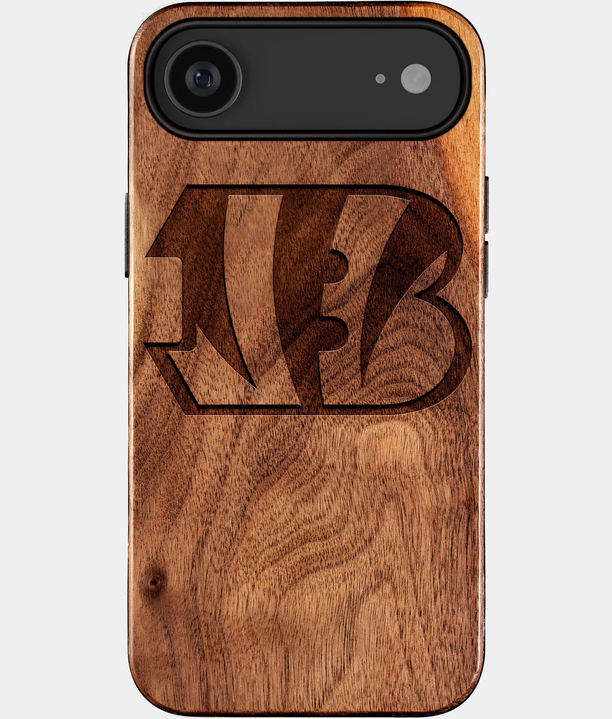 Eco-friendly Cincinnati Bengals iPhone 17 Air Case - Carved Wood Custom Cincinnati Bengals Gift For Him - Monogrammed Personalized iPhone 17 Air Cover By Aldergrove & Oak