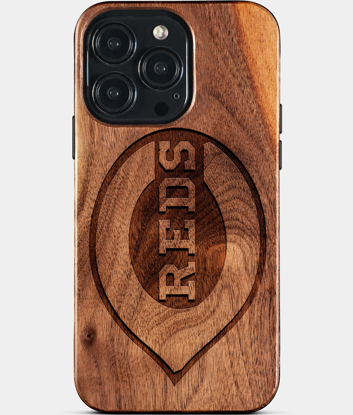 Custom Cincinnati Reds iPhone 15/15 Pro/15 Pro Max/15 Plus Case - Wood Reds Cover - Eco-friendly Cincinnati Reds iPhone 15 Case - Carved Wood Custom Cincinnati Reds Gift For Him - Monogrammed Personalized iPhone 15 Cover By Aldergrove & Oak