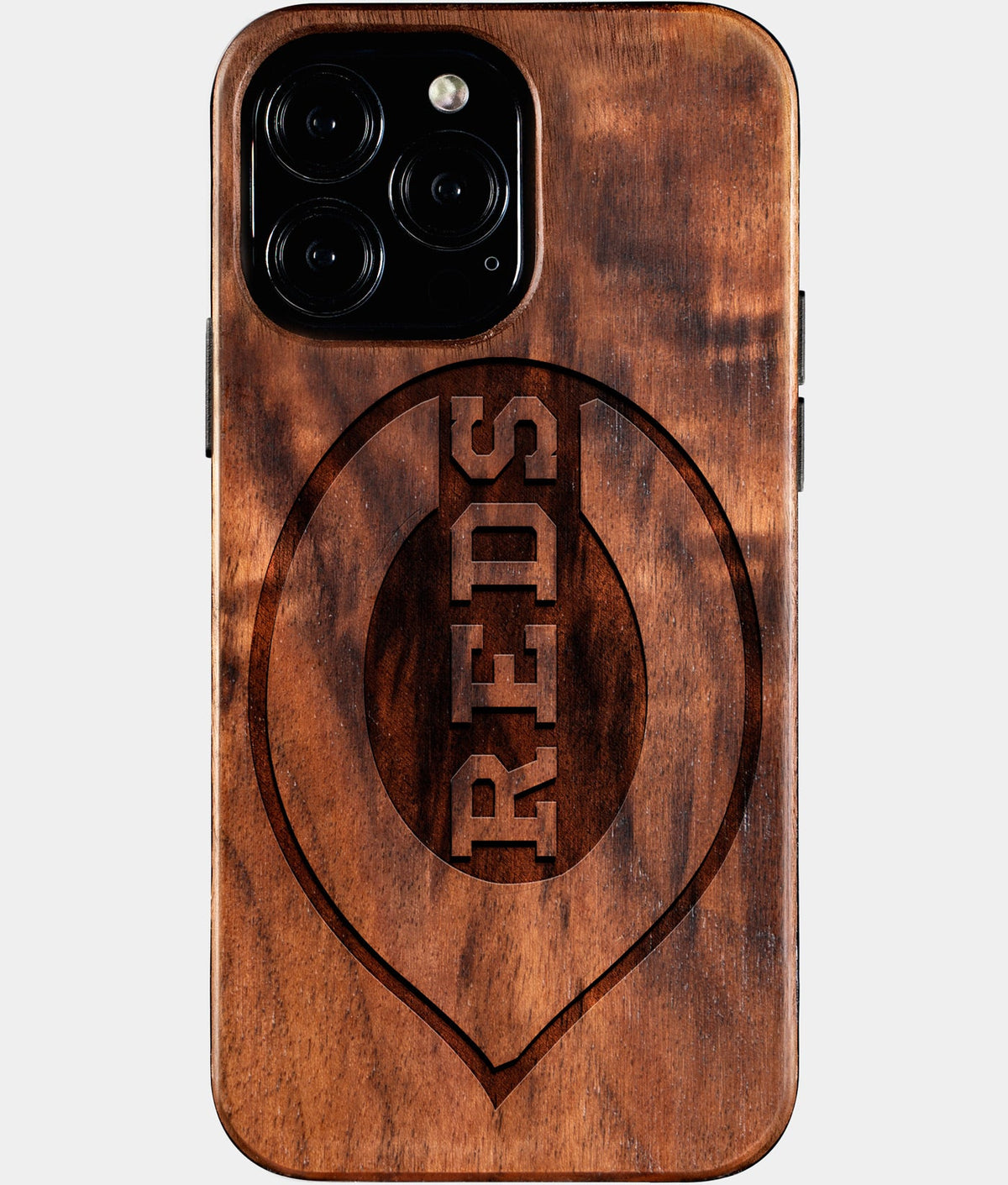Custom Cincinnati Reds iPhone 16/16 Pro/16 Pro Max/16 Plus Case - Wood Reds Cover - Eco-friendly Cincinnati Reds iPhone 16 Case - Carved Wood Custom Cincinnati Reds Gift For Him - Monogrammed Personalized iPhone 16 Cover By Aldergrove & Oak