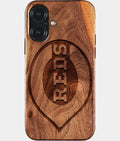 Eco-friendly Cincinnati Reds iPhone 17 Case - Carved Wood Custom Cincinnati Reds Gift For Him - Monogrammed Personalized iPhone 17 Cover By Aldergrove & Oak
