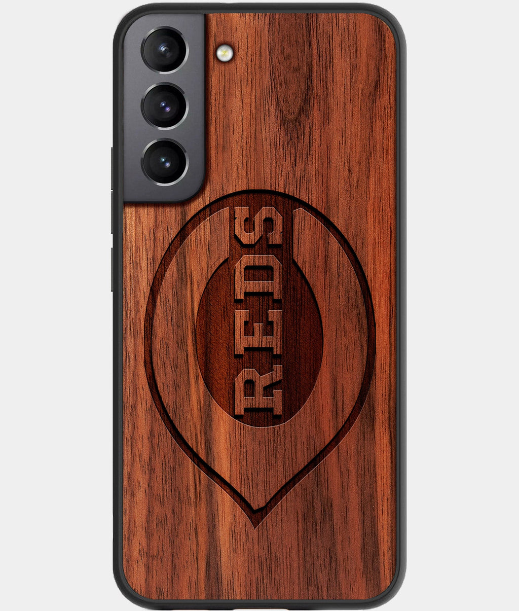 Best Wood Cincinnati Reds Samsung Galaxy S23 Case - Custom Engraved Cover - Aldergrove & Oak