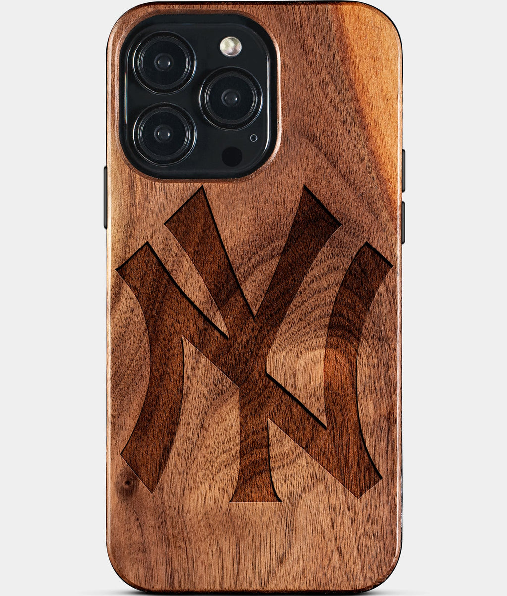 Custom Classic New York Yankees iPhone 15/15 Pro/15 Pro Max/15 Plus Case - Wood Yankees Cover - Eco-friendly New York Yankees iPhone 15 Case - Carved Wood Custom New York Yankees Gift For Him - Monogrammed Personalized iPhone 15 Cover By Aldergrove & Oak
