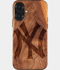Eco-friendly Classic New York Yankees iPhone 17 Case - Carved Wood Custom New York Yankees Gift For Him - Monogrammed Personalized iPhone 17 Cover By Aldergrove & Oak