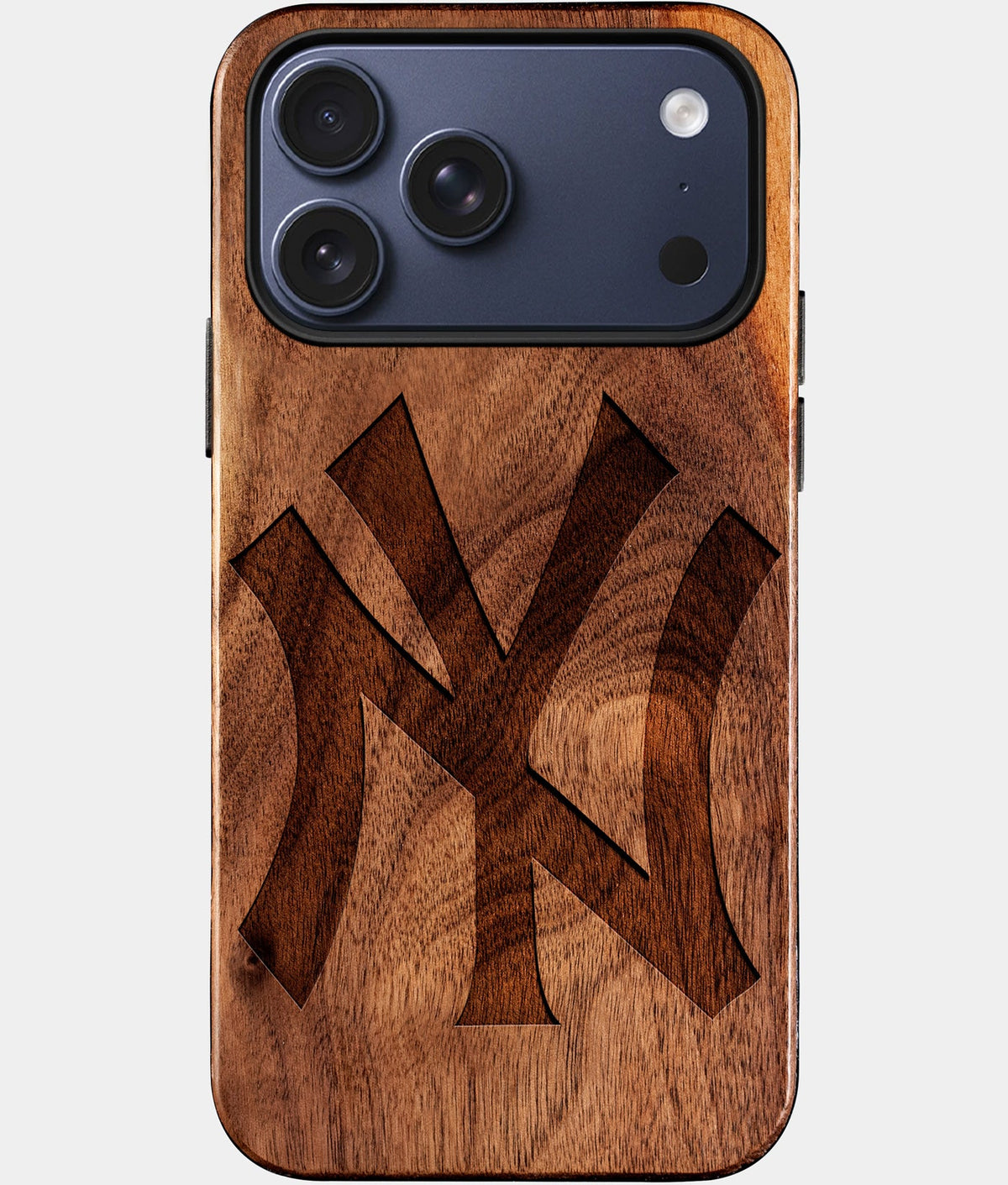 Custom Classic New York Yankees iPhone 17/17 Pro/17 Pro Max/17 Air Case - Wood Yankees Cover - Eco-friendly New York Yankees iPhone 17 Case - Carved Wood Custom New York Yankees Gift For Him - Monogrammed Personalized iPhone 17 Cover By Aldergrove & Oak