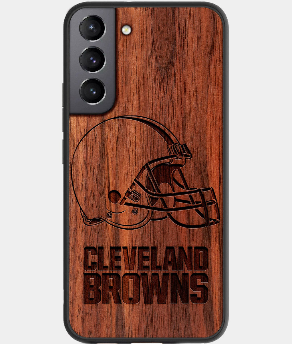Best Wood Cleveland Browns Samsung Galaxy S23 Case - Custom Engraved Cover - Aldergrove & Oak
