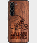 Best Wood Cleveland Browns Samsung Galaxy S25 Case - Custom Engraved Cover - Aldergrove & Oak