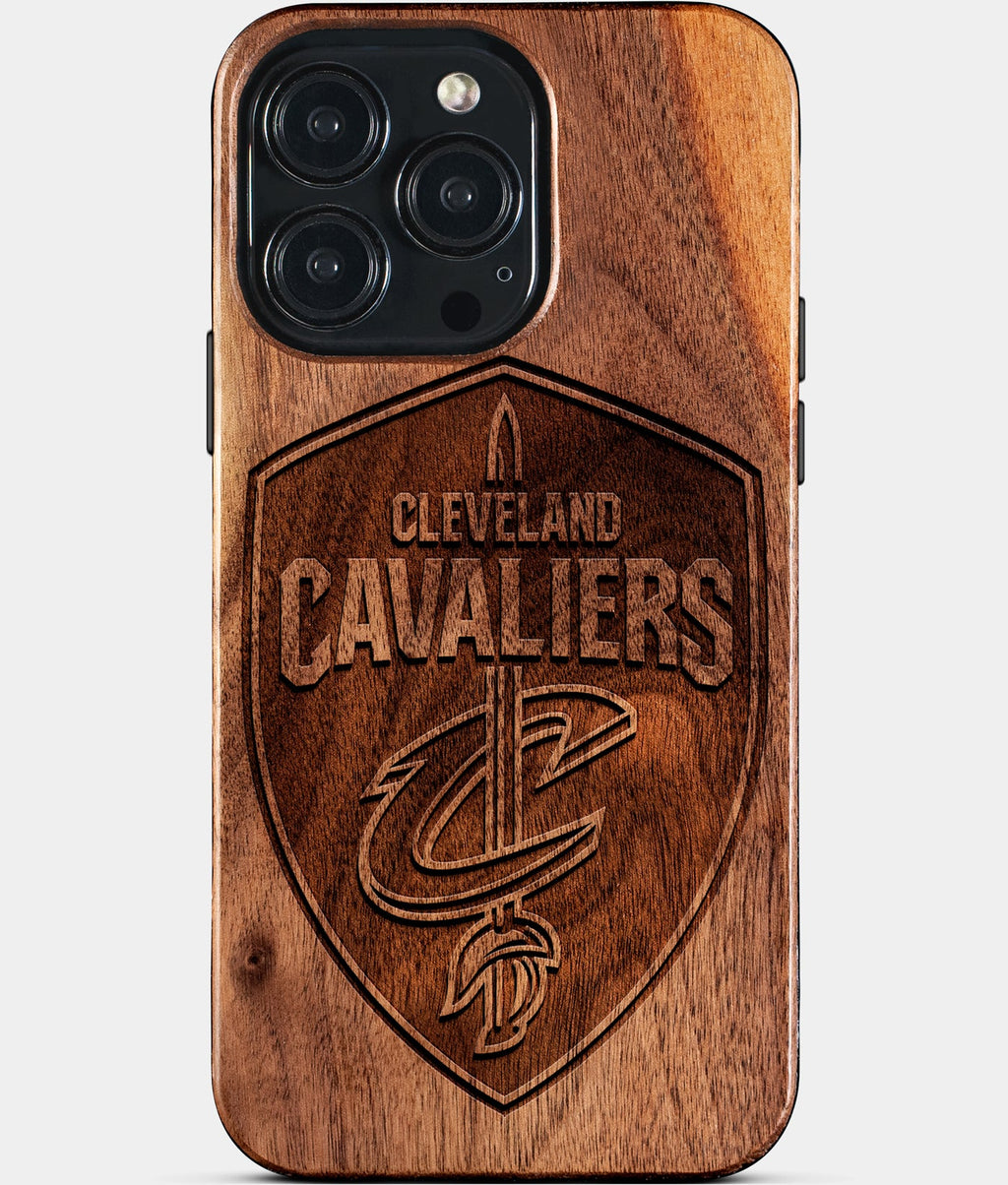Custom Cleveland Cavaliers iPhone 15/15 Pro/15 Pro Max/15 Plus Case - Wood Cavaliers Cover - Eco-friendly Cleveland Cavaliers iPhone 15 Case - Carved Wood Custom Cleveland Cavaliers Gift For Him - Monogrammed Personalized iPhone 15 Cover By Aldergrove & Oak