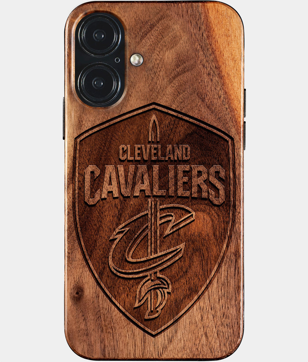 Eco-friendly Cleveland Cavaliers iPhone 17 Case - Carved Wood Custom Cleveland Cavaliers Gift For Him - Monogrammed Personalized iPhone 17 Cover By Aldergrove & Oak