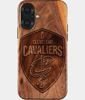 Eco-friendly Cleveland Cavaliers iPhone 17 Case - Carved Wood Custom Cleveland Cavaliers Gift For Him - Monogrammed Personalized iPhone 17 Cover By Aldergrove & Oak