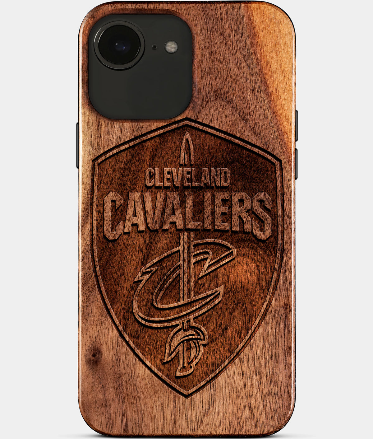 Eco-friendly Cleveland Cavaliers iPhone 17e Case - Carved Wood Custom Cleveland Cavaliers Gift For Him - Monogrammed Personalized iPhone 17e Cover By Aldergrove & Oak