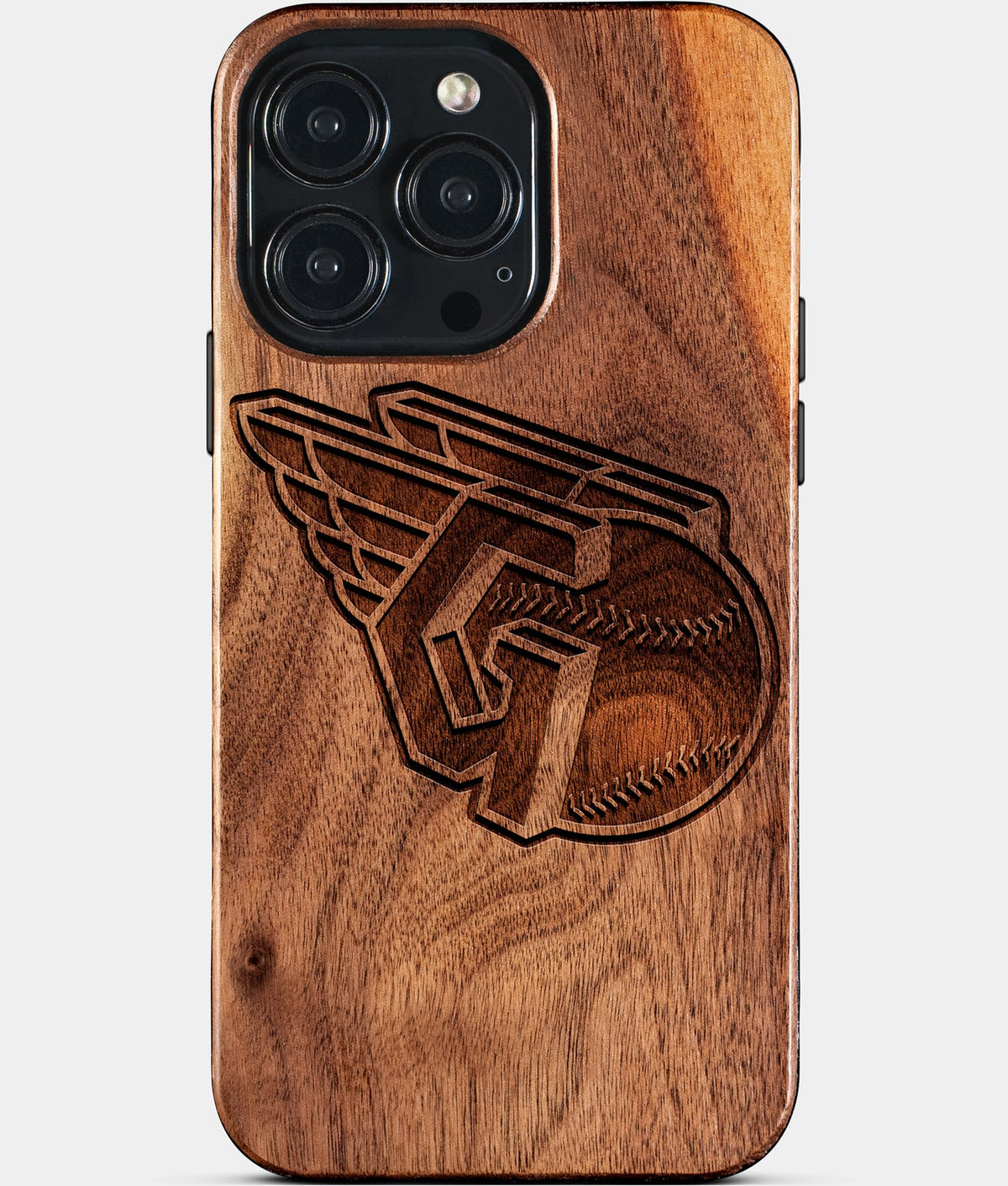 Custom Cleveland Guardians iPhone 15/15 Pro/15 Pro Max/15 Plus Case - Wood Guardians Cover - Eco-friendly Cleveland Guardians iPhone 15 Case - Carved Wood Custom Cleveland Guardians Gift For Him - Monogrammed Personalized iPhone 15 Cover By Aldergrove & Oak