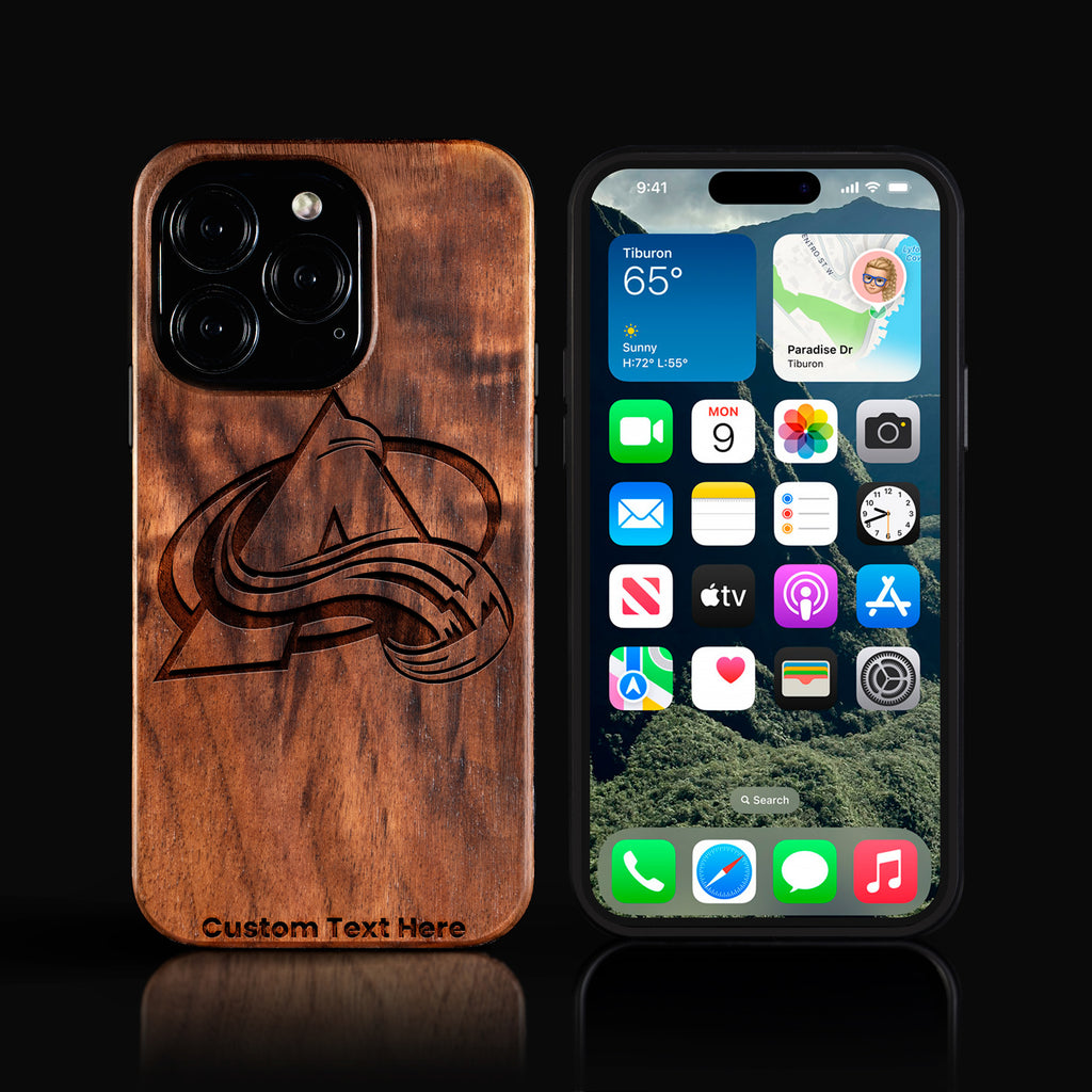 Custom Colorado Avalanche iPhone 16/16 Pro/16 Pro Max/16 Plus Case - Carved Wood Avalanche Cover