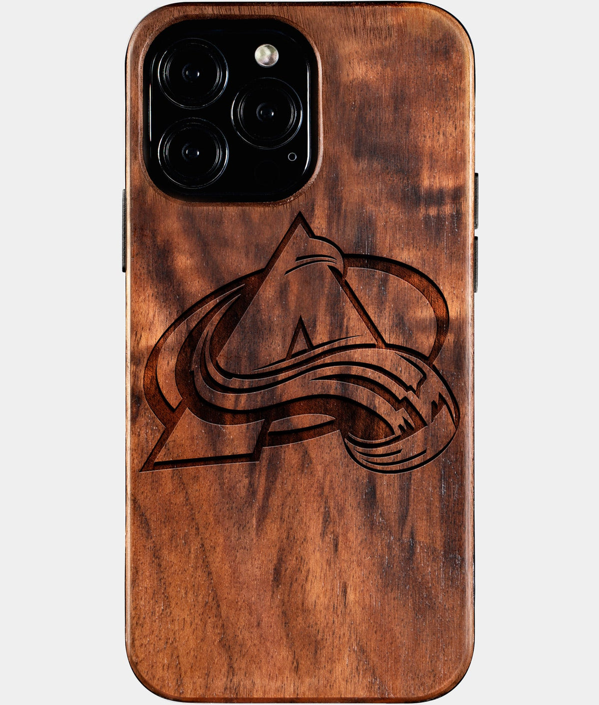 Custom Colorado Avalanche iPhone 16/16 Pro/16 Pro Max/16 Plus Case - Wood Avalanche Cover - Eco-friendly Colorado Avalanche iPhone 16 Case - Carved Wood Custom Colorado Avalanche Gift For Him - Monogrammed Personalized iPhone 16 Cover By Aldergrove & Oak