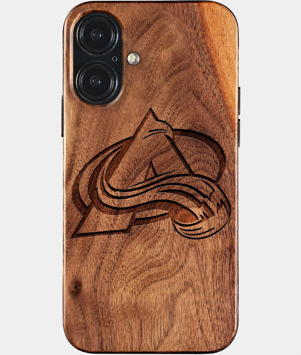 Eco-friendly Colorado Avalanche iPhone 17 Case - Carved Wood Custom Colorado Avalanche Gift For Him - Monogrammed Personalized iPhone 17 Cover By Aldergrove & Oak