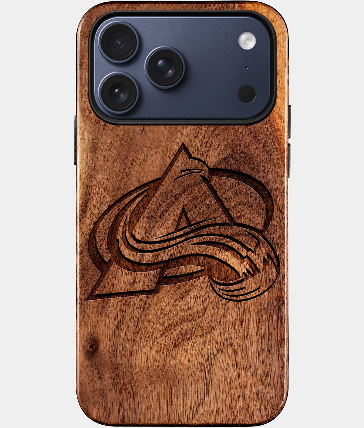Custom Colorado Avalanche iPhone 17/17 Pro/17 Pro Max/17 Air Case - Wood Avalanche Cover - Eco-friendly Colorado Avalanche iPhone 17 Case - Carved Wood Custom Colorado Avalanche Gift For Him - Monogrammed Personalized iPhone 17 Cover By Aldergrove & Oak