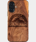 Eco-friendly Colorado Rockies iPhone 17 Case - Carved Wood Custom Colorado Rockies Gift For Him - Monogrammed Personalized iPhone 17 Cover By Aldergrove & Oak
