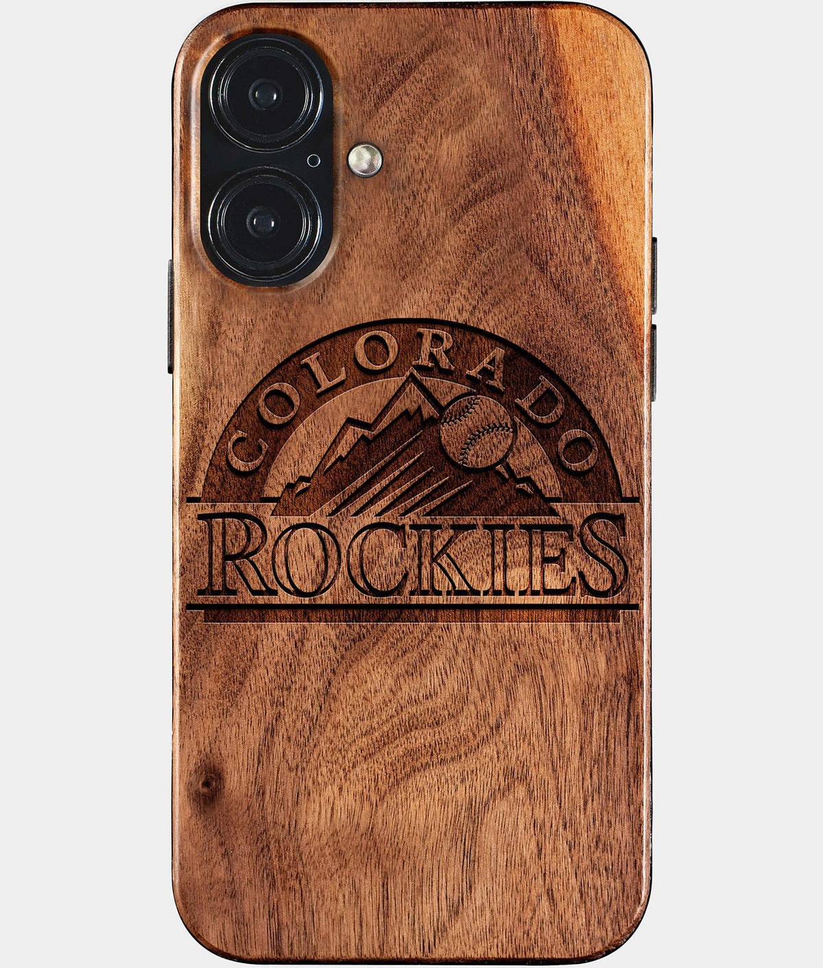 Eco-friendly Colorado Rockies iPhone 17 Case - Carved Wood Custom Colorado Rockies Gift For Him - Monogrammed Personalized iPhone 17 Cover By Aldergrove & Oak