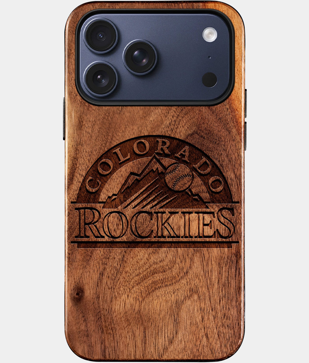 Custom Colorado Rockies iPhone 17/17 Pro/17 Pro Max/17 Air Case - Wood Rockies Cover - Eco-friendly Colorado Rockies iPhone 17 Case - Carved Wood Custom Colorado Rockies Gift For Him - Monogrammed Personalized iPhone 17 Cover By Aldergrove & Oak