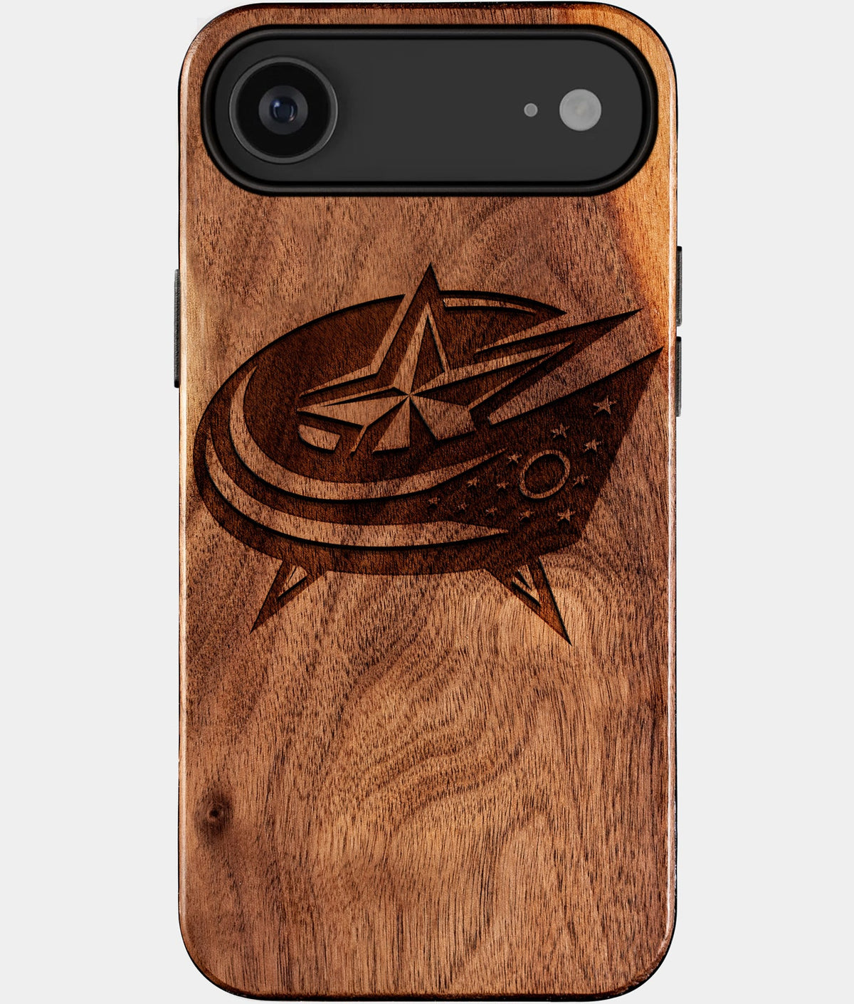 Eco-friendly Columbus Blue Jackets iPhone 17 Air Case - Carved Wood Custom Columbus Blue Jackets Gift For Him - Monogrammed Personalized iPhone 17 Air Cover By Aldergrove & Oak