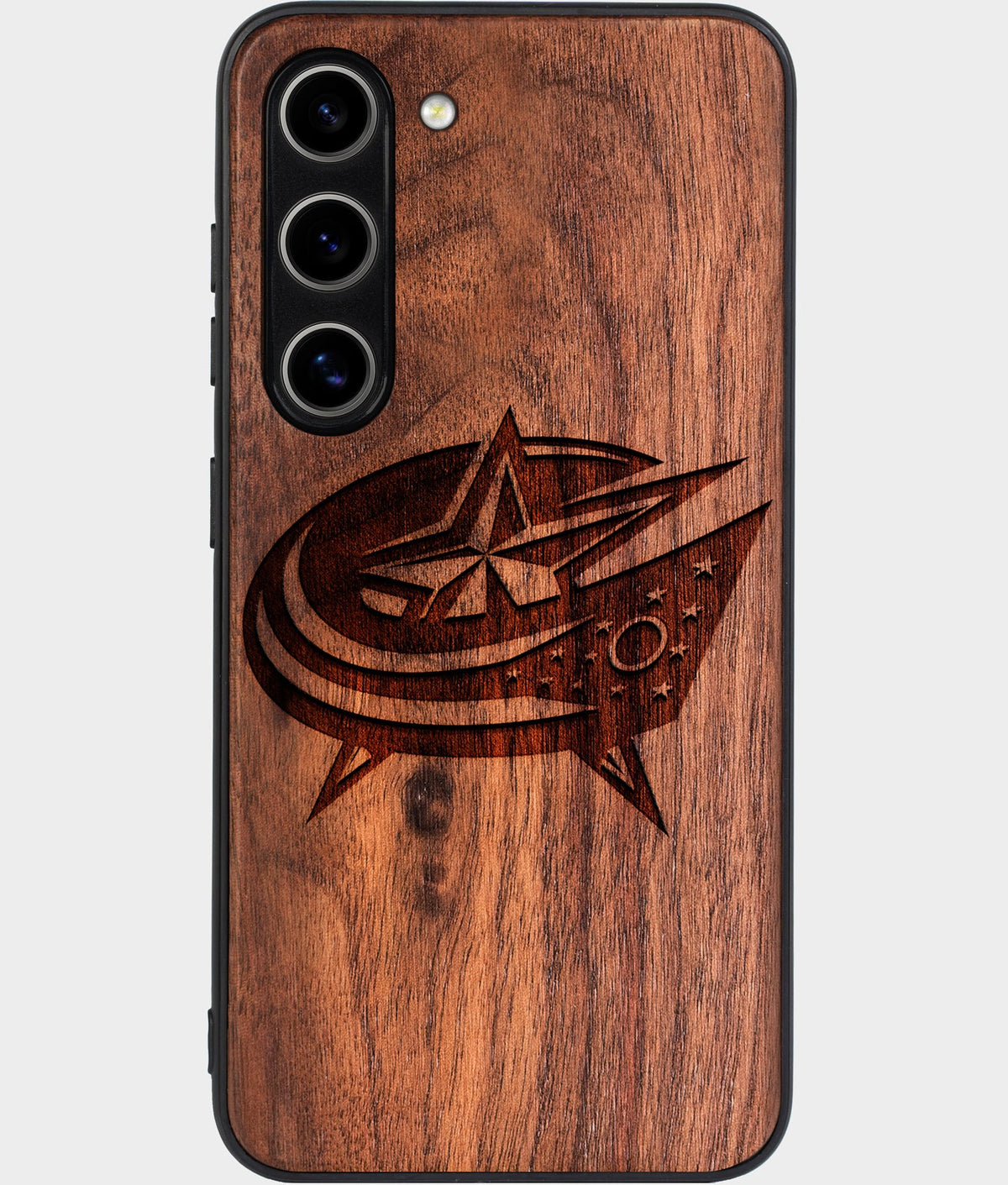 Best Wood Columbus Blue Jackets Galaxy S26 Case - Custom Engraved Cover - Aldergrove & Oak