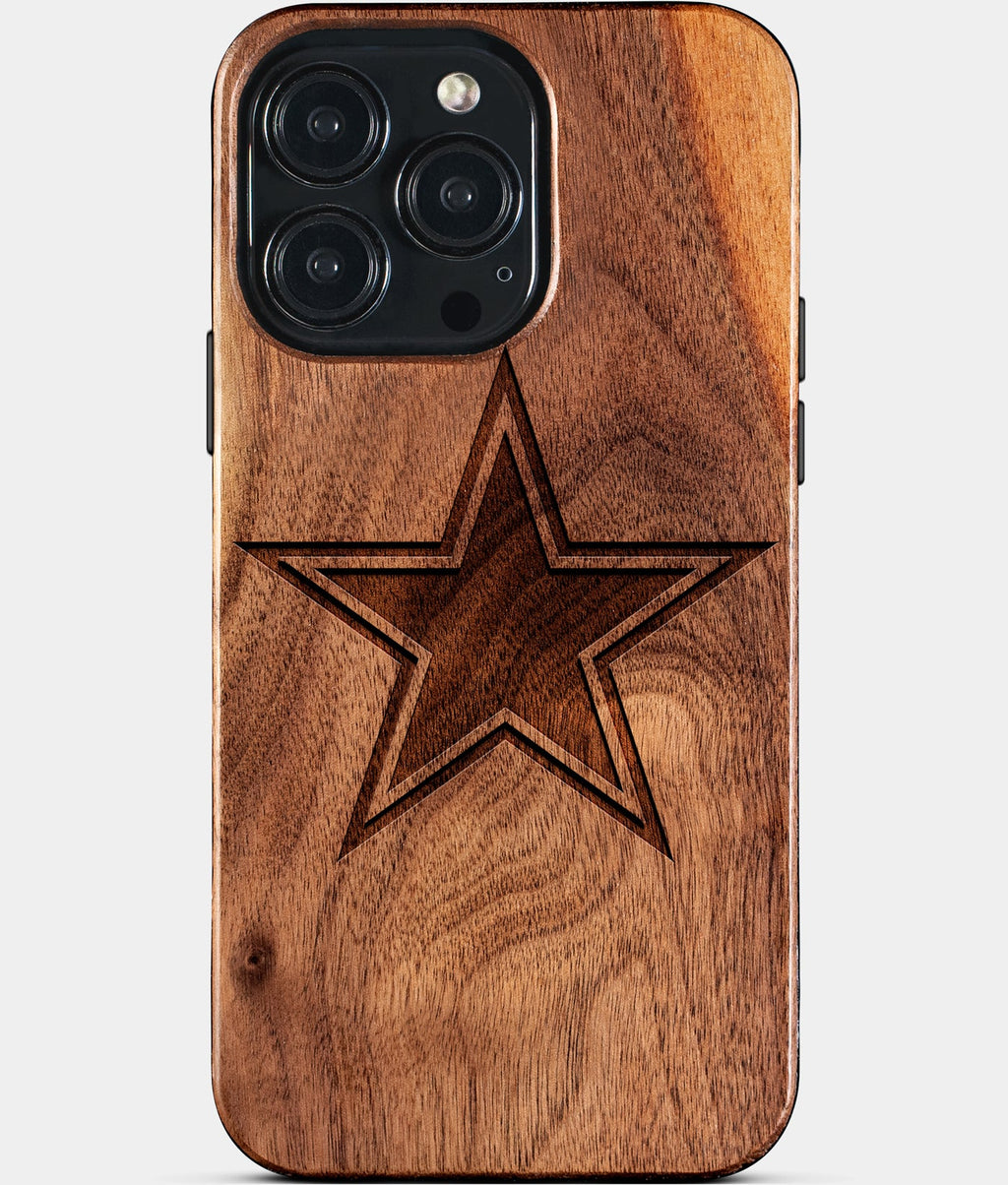 Custom Dallas Cowboys iPhone 15/15 Pro/15 Pro Max/15 Plus Case - Wood Cowboys Cover - Eco-friendly Dallas Cowboys iPhone 15 Case - Carved Wood Custom Dallas Cowboys Gift For Him - Monogrammed Personalized iPhone 15 Cover By Aldergrove & Oak