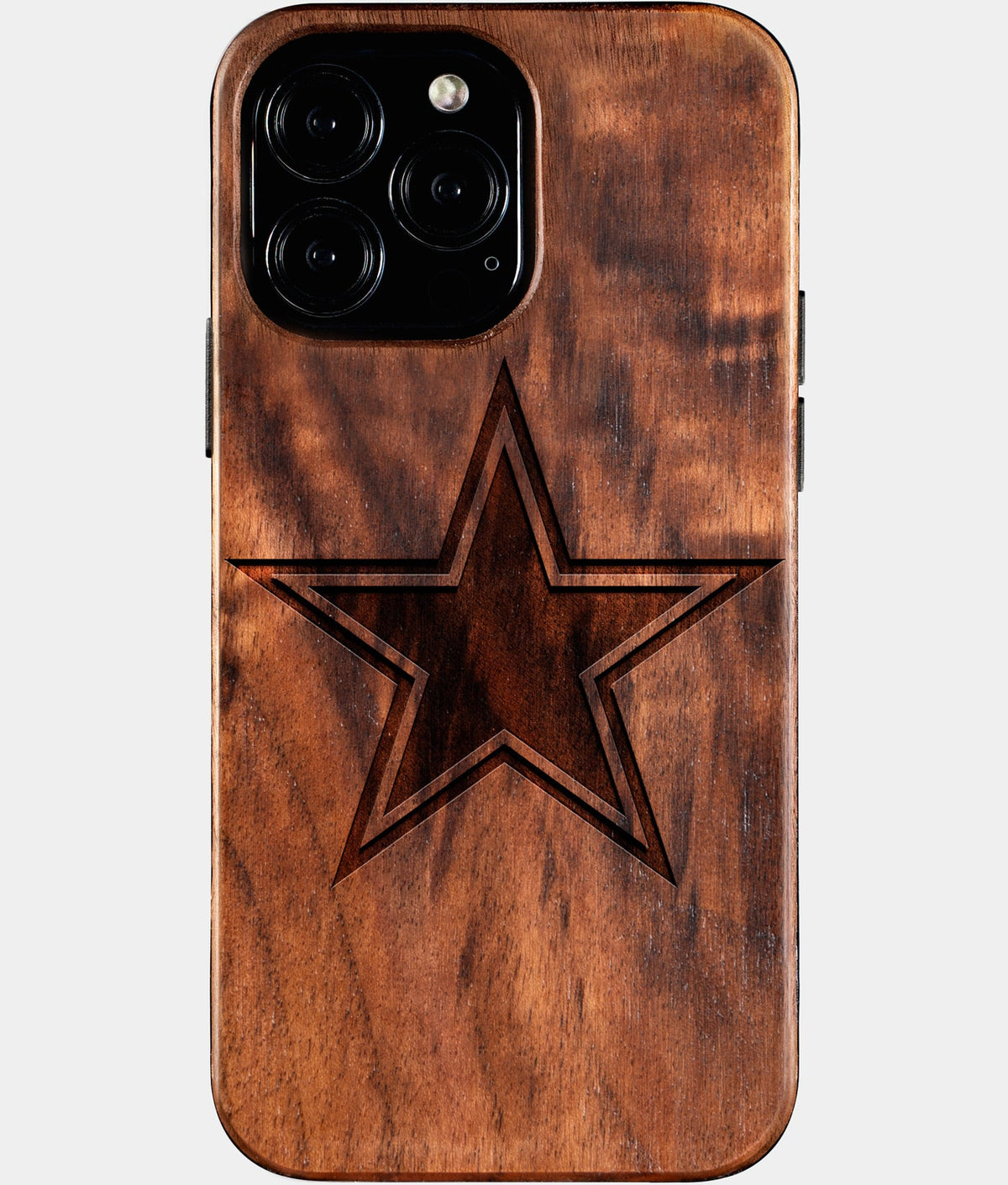 Custom Dallas Cowboys iPhone 16/16 Pro/16 Pro Max/16 Plus Case - Wood Cowboys Cover - Eco-friendly Dallas Cowboys iPhone 16 Case - Carved Wood Custom Dallas Cowboys Gift For Him - Monogrammed Personalized iPhone 16 Cover By Aldergrove & Oak