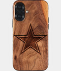 Eco-friendly Dallas Cowboys iPhone 17 Case - Carved Wood Custom Dallas Cowboys Gift For Him - Monogrammed Personalized iPhone 17 Cover By Aldergrove & Oak