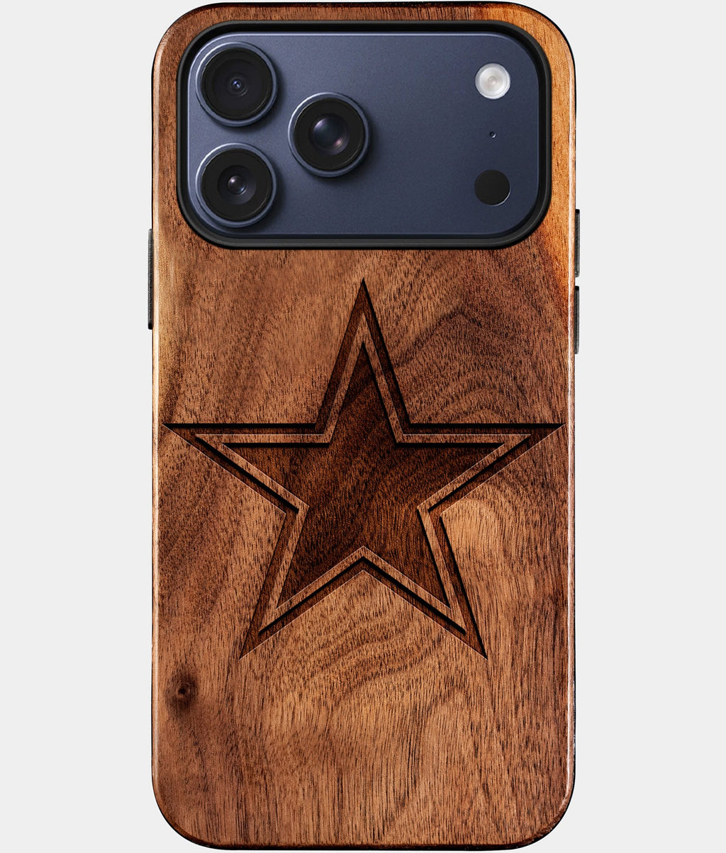 Custom Dallas Cowboys iPhone 17/17 Pro/17 Pro Max/17 Air Case - Wood Cowboys Cover - Eco-friendly Dallas Cowboys iPhone 17 Case - Carved Wood Custom Dallas Cowboys Gift For Him - Monogrammed Personalized iPhone 17 Cover By Aldergrove & Oak