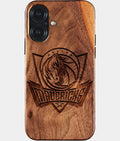 Eco-friendly Dallas Mavericks iPhone 17 Case - Carved Wood Custom Dallas Mavericks Gift For Him - Monogrammed Personalized iPhone 17 Cover By Aldergrove & Oak